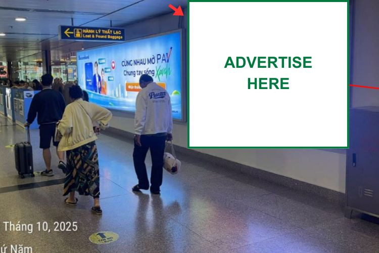 1 Panel Horizontal Light Box Billboard at T1 Tan Son Nhat International Airport, Tan Son Hoa Ward, Ho Chi Minh City (Domestic Arrivals Isolation Area)