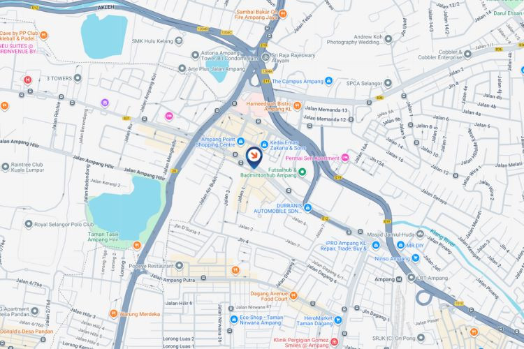 Map - Horizontal Digital Screen Billboard at Jalan Ampang, Kuala Lumpur (near Ampang Point)