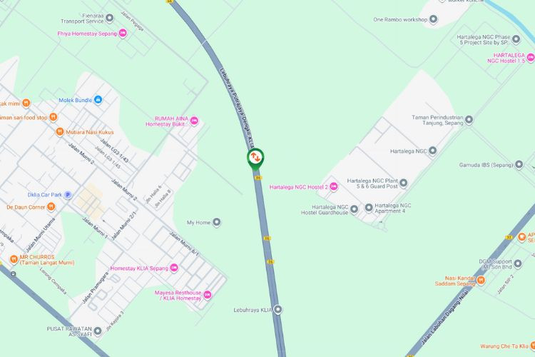 Map - Giant Gantry Billboard at KLIA Highway KMA5.4, Sepang, Selangor