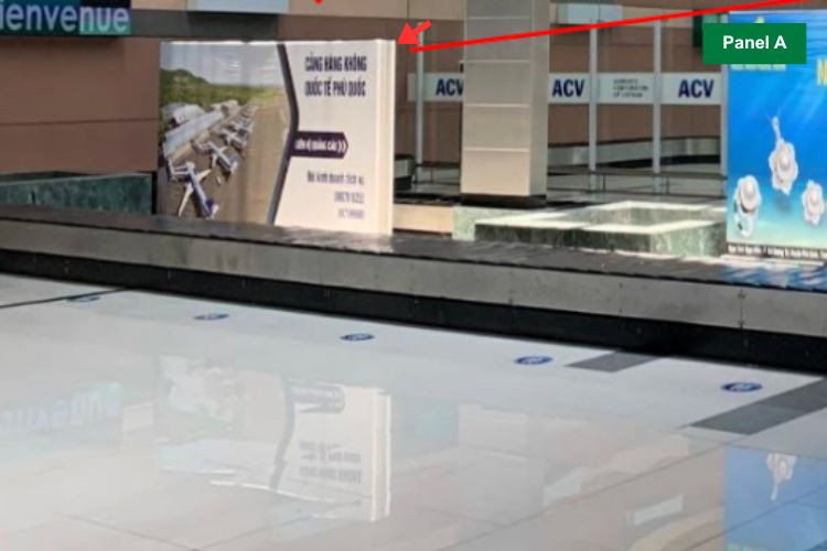 2 Panel Horizontal Light Box Billboard at Phu Quoc International Airport, Phu Quoc, An Giang (Baggage Carousel No. 02, Domestic Arrivals Isolation Area)