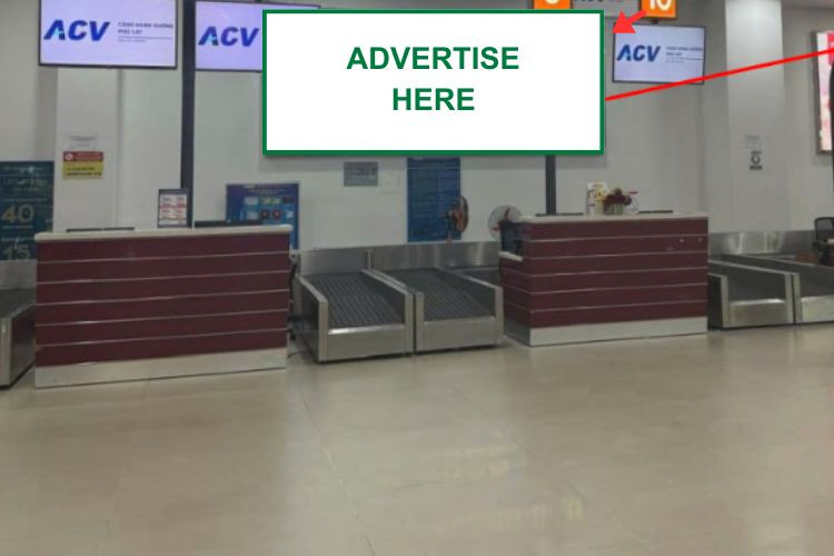 1 Panel Horizontal Wall-mounted Pano Billboard at Phu Cat Airport, Phu Cat Ward, Gia Lai (Behind the check-in counters, Departures Terminal)