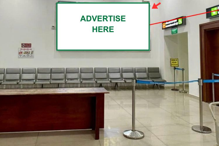 1 Panel Horizontal Wall-mounted Pano Billboard at Phu Cat Airport, Phu Cat Ward, Gia Lai (Departure lounge area, in front of the VIP lounge)