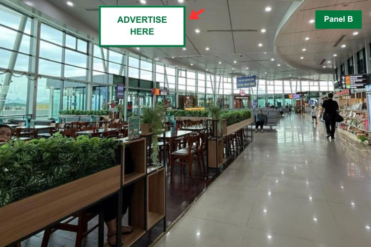 Panel B -  Horizontal Hoarding pano Billboard at Phu Cat Airport, Phu Cat Ward, Gia Lai (Departure lounge side)