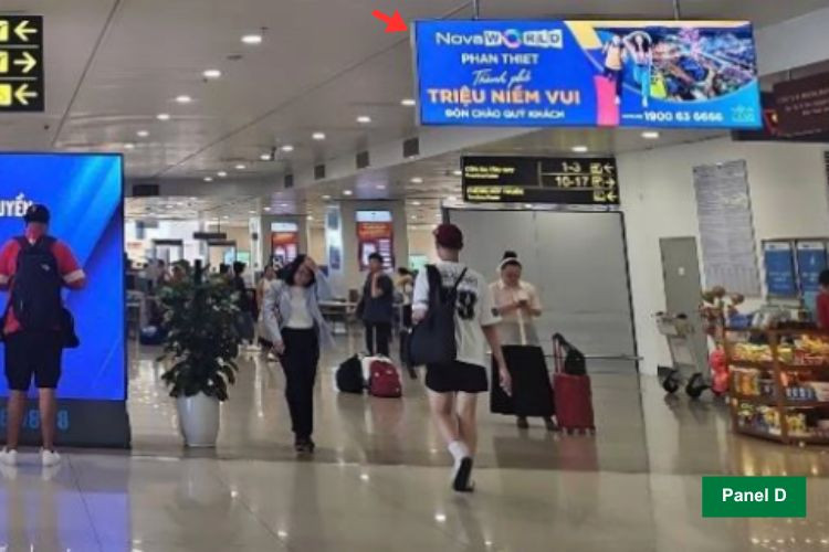 Panel D - Horizontal Hoarding pano Billboard at Noi Bai International Airport, Noi Bai Ward, Ha Noi City (Domestic Departures Isolation Area, on the way to the departure lounge, Wing C, Level 2, Terminal T1)