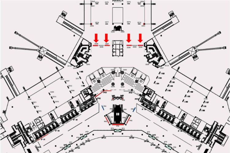 Map - Horizontal Hoarding pano Billboard at Noi Bai International Airport, Noi Bai Ward, Ha Noi City (Domestic Departures Isolation Area, on the way to the departure lounge, Wing C, Level 2, Terminal T1)