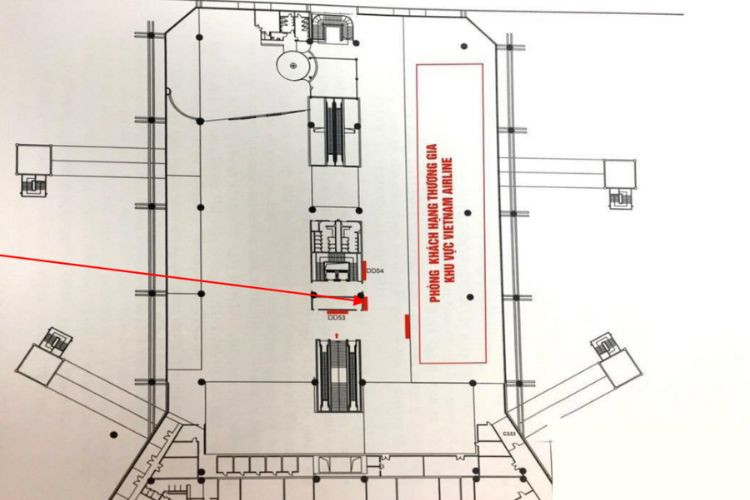 Map - Vertical Wall-mounted Pano Billboard at Noi Bai International Airport, Noi Bai Ward, Ha Noi City (Opposite the Business Lounge, Terminal T1)
