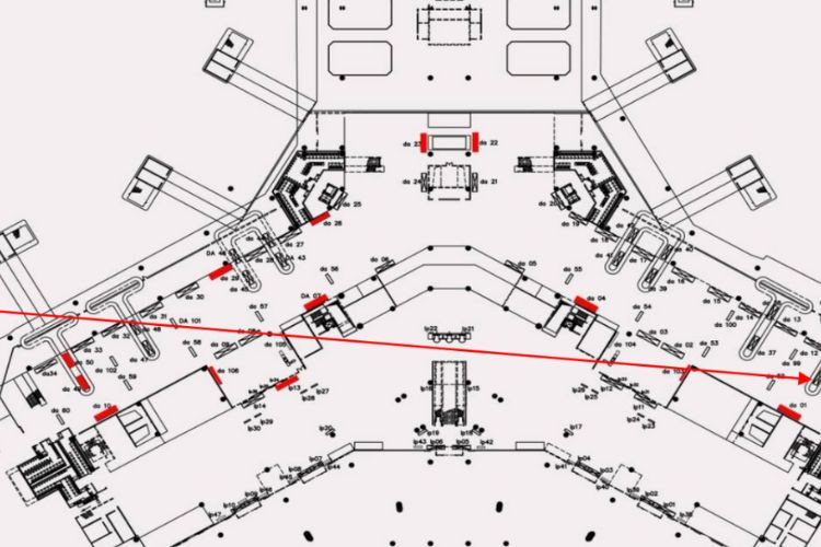 Map - Horizontal Light Box Billboard at Noi Bai International Airport, Noi Bai Ward, Ha Noi City (Conveyor belt No. 01, Domestic Arrival restricted area – Wing B, Level 1, Terminal T1)