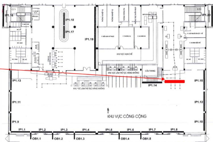 Map -  Horizontal Wall-mounted Pano Billboard at Dong Hoi Airport, Dong Thuan Ward, Quang Tri (Above the entrance to the departure security screening area)