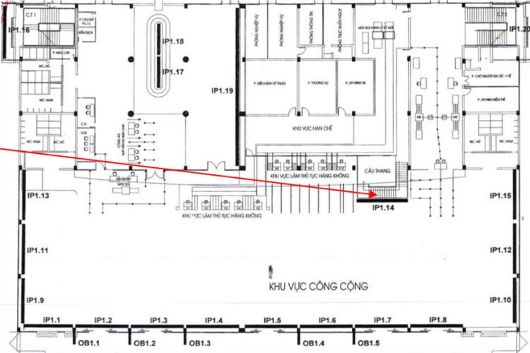 Map - Horizontal Wall-mounted Pano Billboard at Dong Hoi Airport, Dong Thuan Ward, Quang Tri (to the right of the entrance to the security screening area)