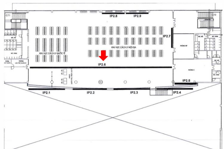 Map - Horizontal Indoor Overhead Signage Billboard at Dong Hoi Airport, Dong Thuan Ward, Quang Tri (above the retail counter in the departure lounge area)
