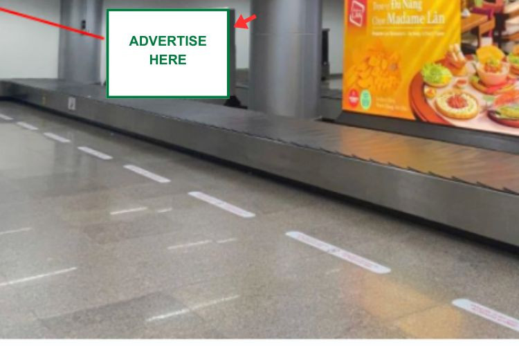 1 Panel Horizontal Light Box Billboard at Da Nang International Airport, Hoa Cuong Ward, Da Nang City (Level 1, conveyor belt No. 03, Domestic Arrival Terminal)