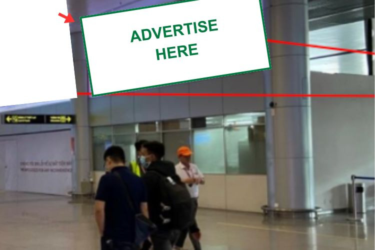 1 Panel Horizontal Wall-mounted Pano Billboard at Da Nang International Airport, Hoa Cuong Ward, Da Nang City (IP1.30, in the middle of the domestic arrival restricted area)