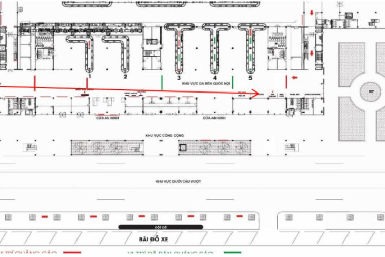 Map - Horizontal Wall-mounted Pano Billboard at Da Nang International Airport, Hoa Cuong Ward, Da Nang City (in the middle of the domestic arrival restricted area, facing passengers entering the terminal from the left wing)