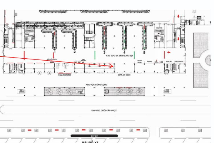 Map - Horizontal Wall-mounted Pano Billboard at Da Nang International Airport, Hoa Cuong Ward, Da Nang City (the domestic arrival exit area at Gate A4)
