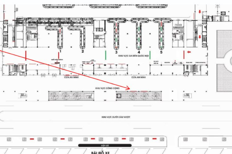 Map - Horizontal Hoarding pano Billboard at Da Nang International Airport, Hoa Cuong Ward, Da Nang City (in front of Exit A4, public area of the Domestic Arrival Terminal)