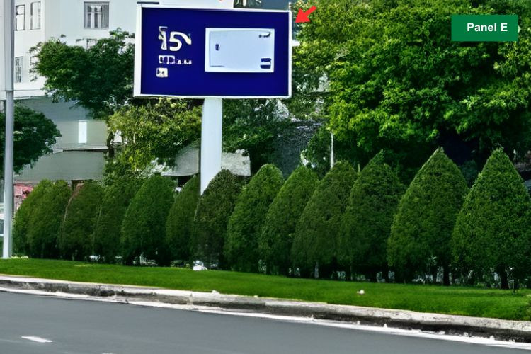 Panel E - Horizontal Unipole Billboard at Da Nang International Airport, Hoa Cuong Ward, Da Nang City (on the median strip at the entrance (exit) of the airport, located on Duy Tan Street)