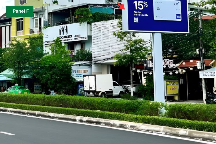 Panel F - Horizontal Unipole Billboard at Da Nang International Airport, Hoa Cuong Ward, Da Nang City (on the median strip at the entrance (exit) of the airport, located on Duy Tan Street)