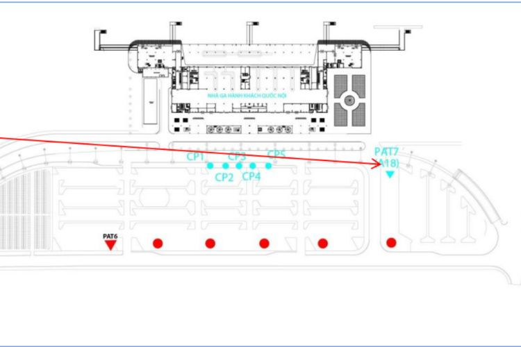 Map -  Horizontal Unipole Billboard at Da Nang International Airport, Hoa Cuong Ward, Da Nang City (car parking area, domestic terminal)