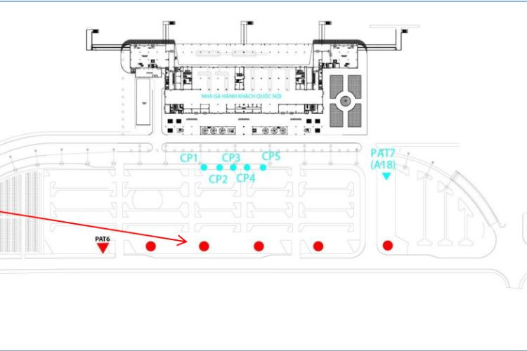 Map -  Horizontal Unipole Billboard at Da Nang International Airport, Hoa Cuong Ward, Da Nang City (car parking area in front of the domestic terminal)