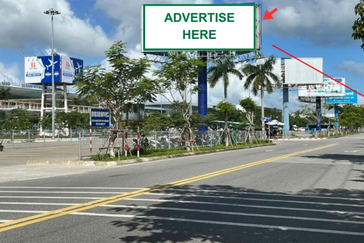 Horizontal Unipole Billboard at Da Nang International Airport, Hoa Cuong Ward, Da Nang City (car parking area in front of the domestic terminal)