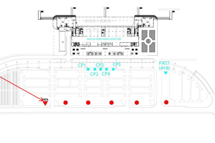 Map -  Horizontal Unipole Billboard at Da Nang International Airport, Hoa Cuong Ward, Da Nang City (car parking area in front of the domestic terminal)