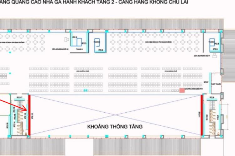 Map -  Horizontal Wall-mounted Pano Billboard at Chu Lai Airport, Nui Thanh Ward, Da Nang City (Level 1, on the left side of the check-in hall, Domestic Departures Terminal)