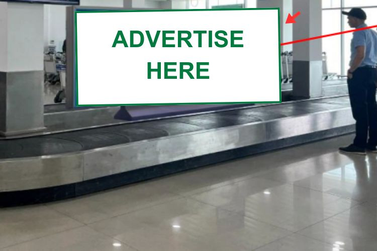 2 Sided Horizontal Iron frame Billboard at Chu Lai Airport, Nui Thanh Ward, Da Nang City (Level 1, Baggage Carousel No. 01, Domestic Arrivals Isolation Area)