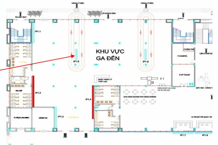 Map - Horizontal Iron Frame Panel Billboard at Chu Lai Airport, Nui Thanh Ward, Da Nang City (Level 1, Baggage Carousel No. 01, Domestic Arrivals Isolation Area)