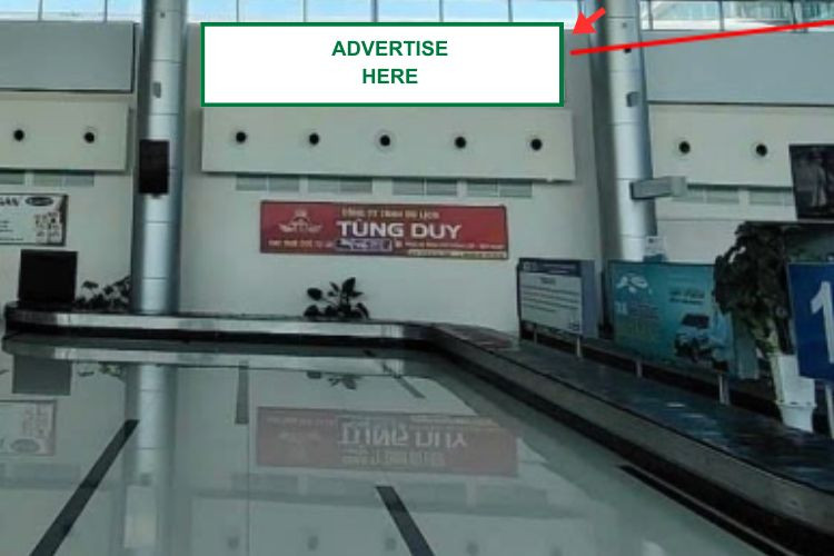 1 Panel Horizontal Wall-mounted Pano Billboard at Buon Ma Thuot Airport, Tan Lap Ward, Daklak (Above the baggage carousel area of the Arrivals Terminal)