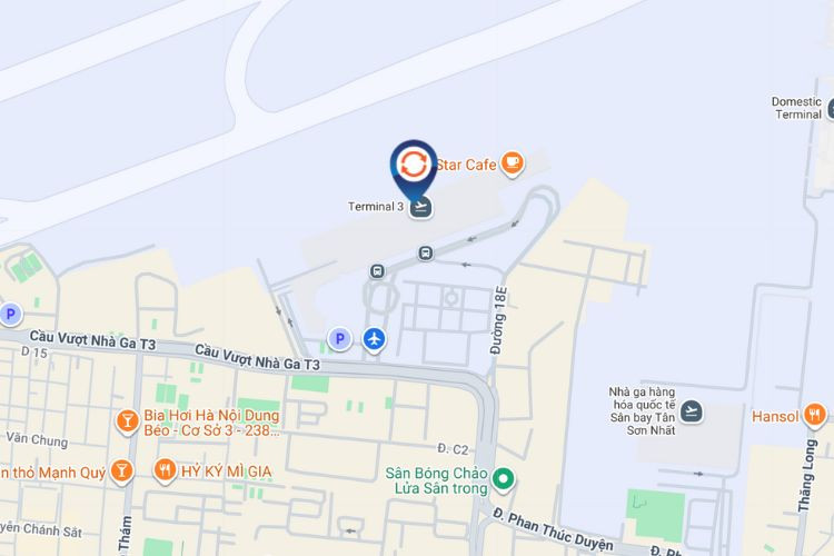 Map - Horizontal Airport LED Screen Billboard at Tan Son Nhat International Airport, Tan Son Hoa Ward, Ho Chi Minh City (Level 3, glass wall area in front of the security screening entrance, Departures Terminal, Terminal T3)