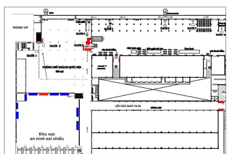 Map -   Horizontal Airport LED Screen Billboard at Tan Son Nhat International Airport, Tan Son Hoa Ward, Ho Chi Minh City (Level 2, center of the Domestic Departures lounge area, next to the flight information display board, Terminal T1)