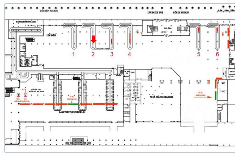 Map -  Horizontal Airport LED Screen Billboard at Tan Son Nhat International Airport, Tan Son Hoa Ward, Ho Chi Minh City (Level 1, Baggage Carousel No. 02 Area, Domestic Arrivals Isolation Zone, Terminal T1)