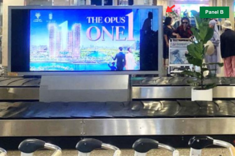 Panel B -  Horizontal Airport LED Screen Billboard at Tan Son Nhat International Airport, Tan Son Hoa Ward, Ho Chi Minh City (Level 1, Baggage Carousel No. 04 Area, Domestic Arrivals Isolation Zone, Terminal T1)