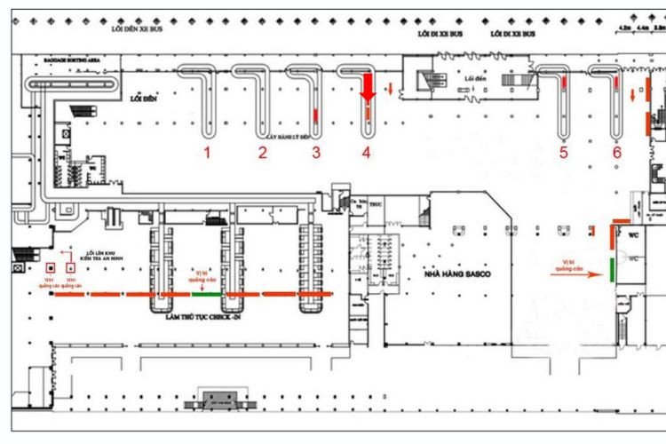 Map -  Horizontal Airport LED Screen Billboard at Tan Son Nhat International Airport, Tan Son Hoa Ward, Ho Chi Minh City (Level 1, Baggage Carousel No. 04 Area, Domestic Arrivals Isolation Zone, Terminal T1)