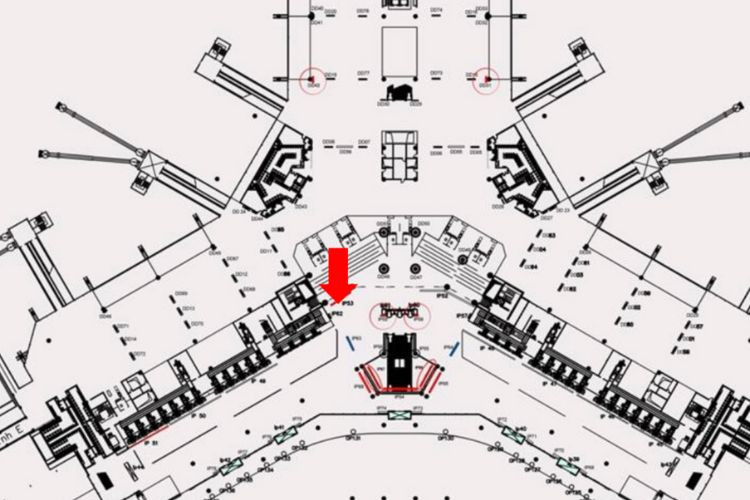 Map -  Horizontal Airport LED Screen Billboard at Noi Bai International Airport, Noi Bai Ward, Ha Noi City (IP53B, Level 2, in front of the security screening entrance, Domestic Departures Terminal)