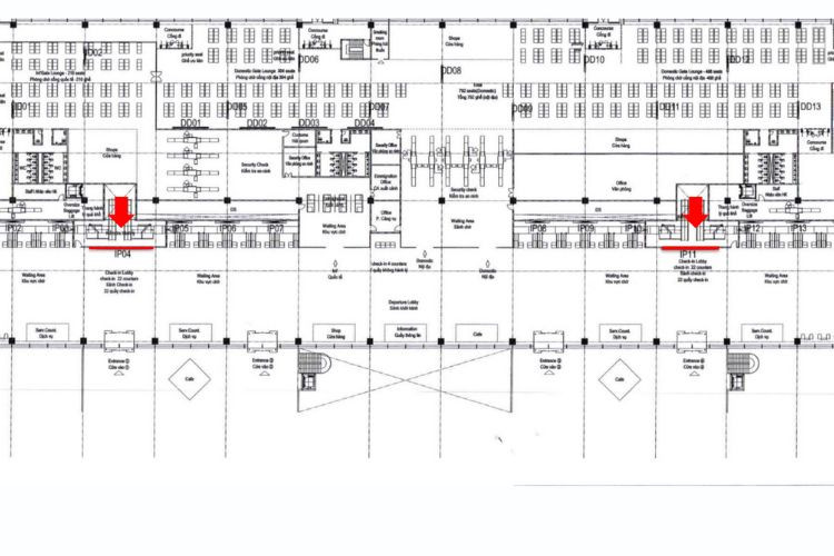 Map -  Horizontal Airport LED Screen Billboard at Phu Bai International Airport, Phu Bai Ward, Hue City (IP11, Public hall area of the Domestic and International Departures Terminals)