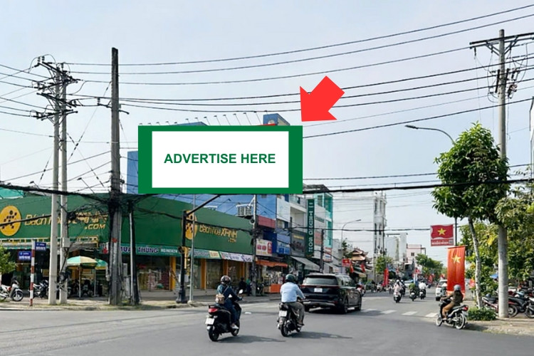Day view- Horizontal Wallscape Billboard at The intersection of Nguyen Cong Tru Street and Nguyen Thai Hoc Street, Vi Thanh Ward, Can Tho City