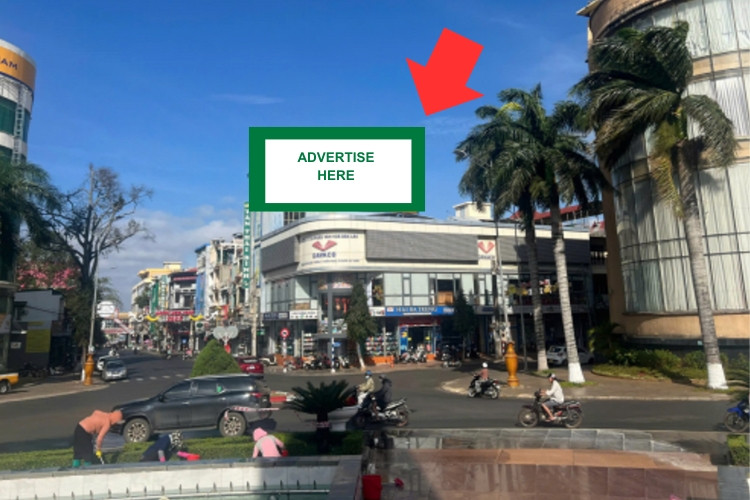 1 Panel Horizontal Wallscape Billboard at 36 Phan Chu Trinh, Buon Ma Thuot Ward, Daklak (Phan Boi Chau - Phan Chu Trinh Intersection)