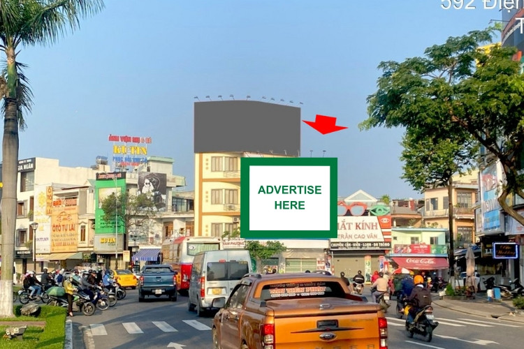 1 Panel Horizontal Wallscape Billboard at 610 Dien Bien Phu, Thanh Khe Ward, Da Nang City (Mother Nhu Monument Roundabout)