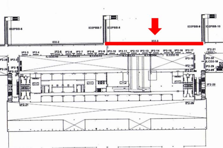 Map - Horizontal Indoor Overhead Signage Billboard at Da Nang International Airport, Hoa Cuong Ward, Da Nang City (Decal affixed on the glass wall at Level 2, walkway leading passengers from the aircraft to the Domestic Arrivals Terminal)