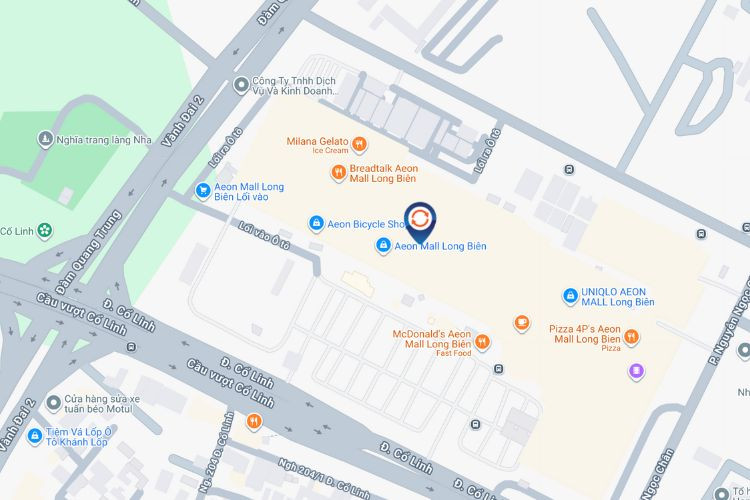 Map -  Horizontal LED Wall Cladding Billboard at Aeon Mall Long Bien, Bo De Ward, Ha Noi City