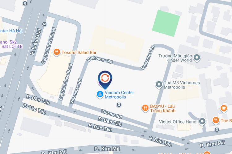 Map - Vertical LED Screen Billboard at Vincom Center Metropolis, Ngoc Ha Ward, Ha Noi City (Main hall of the mall)