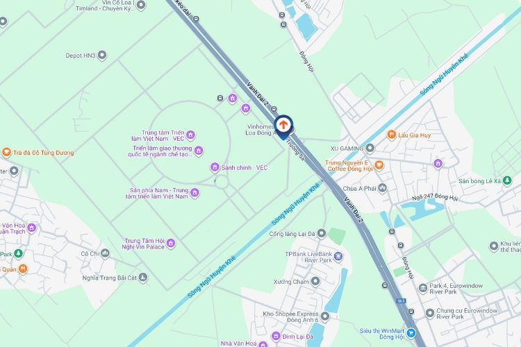 Map - Vertical LED Screen Billboard at Gate C3 - Truong Sa Street, Dong Anh, Ha Noi City (VEC - Vietnam Exposition Center)