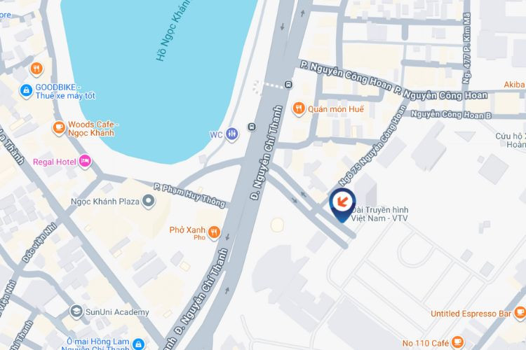 Map - Horizontal LED Screen Billboard at 43 Nguyen Chi Thanh, Giang Vo Ward, Ha Noi City (Vietnam television - VTV)