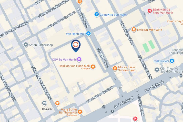 Map - Vertical LED Screen Billboard at 11 Su Van Hanh, Hoa Hung Ward, Ho Chi Minh City (Van Hanh Mall)