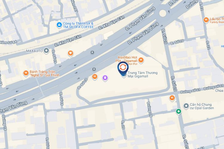 Map - Horizontal LED Screen Billboard at Pham Van Dong, Hiep Binh Ward, Ho Chi Minh City (Gigamall)