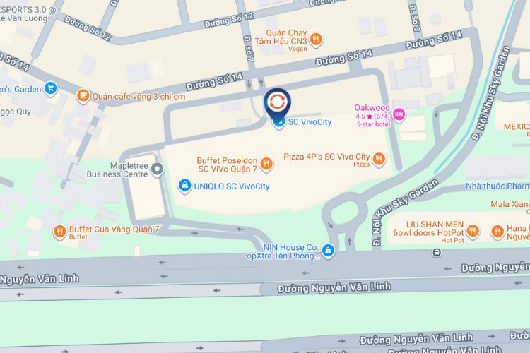 Map - Horizontal LED Screen Billboard at 1058 Nguyen Van Linh, Tan Hung Ward, Ho Chi Minh City (SC VivoCity)