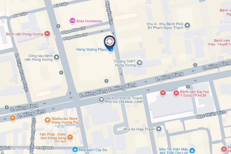 Map -  Horizontal LED Screen Billboard at 126 Hong Bang, Cho Lon Ward, Ho Chi Minh City (Hung Vuong Plaza)