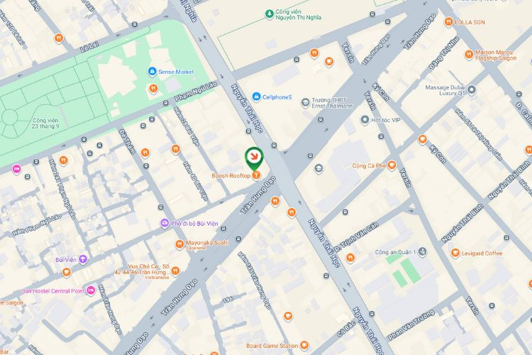 Map -  Horizontal Wall-mounted Pano Billboard at 163 Nguyen Thai Hoc, Ben Thanh Ward, Ho Chi Minh City