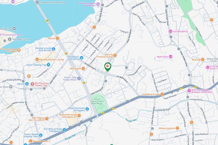 Map - Free Standing Billboard at Jalan Kemajuan / Jalan Bukit Kecil, Kuala Terengganu, Terengganu